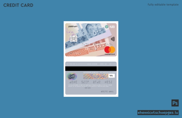 Beispielvorschau der Mastercard Platinum der Afghanistan International Bank